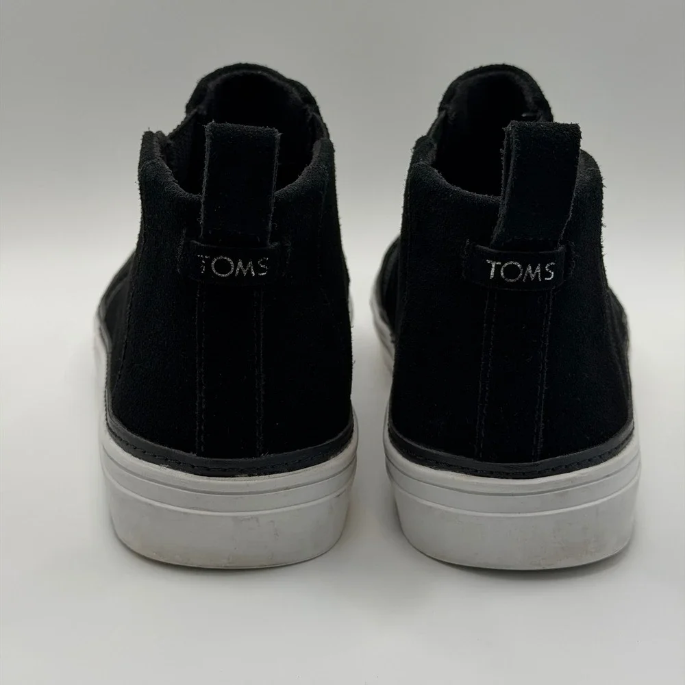 TOMS Black Suede Paxton Slip-On Chelsea Boots Mid Top Sneakers Womens 8